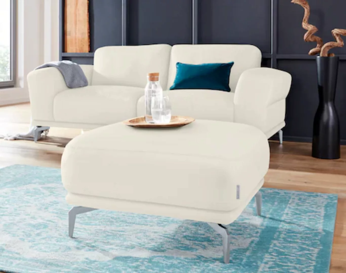W.SCHILLIG Hocker »montanaa«, mit Metallfüßen in Silber matt, Breite 71 cm günstig online kaufen