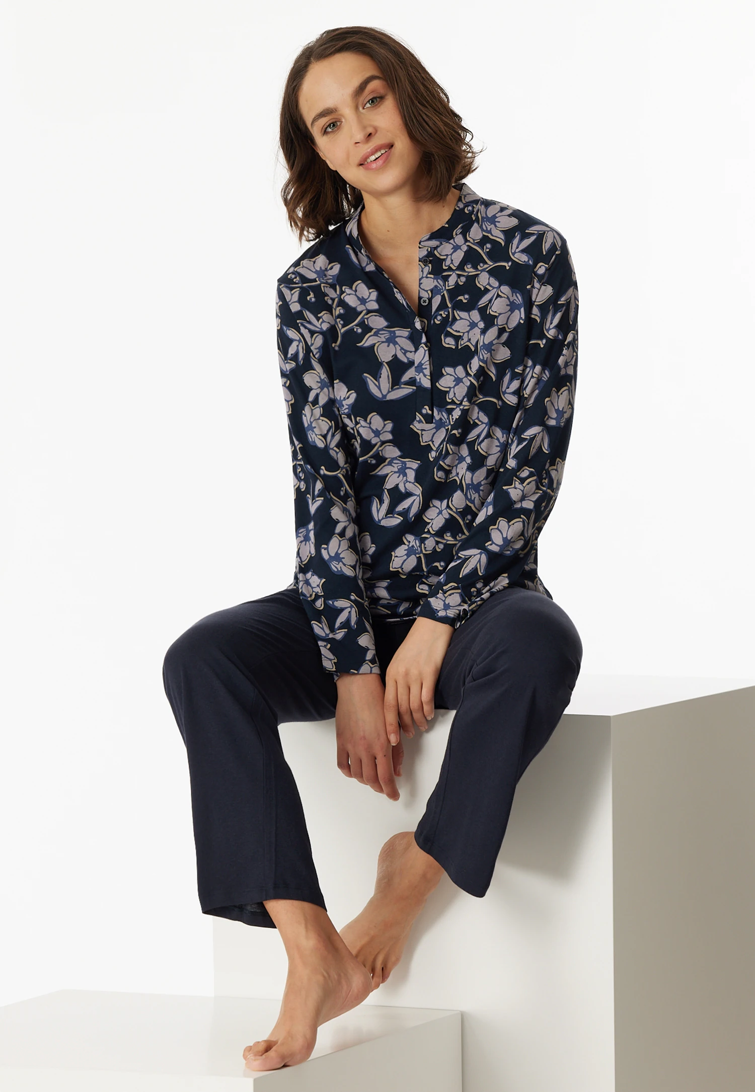 Schiesser Pyjama ""Contemporary Nightwear"", (2 tlg.), mit verspieltem Desi günstig online kaufen