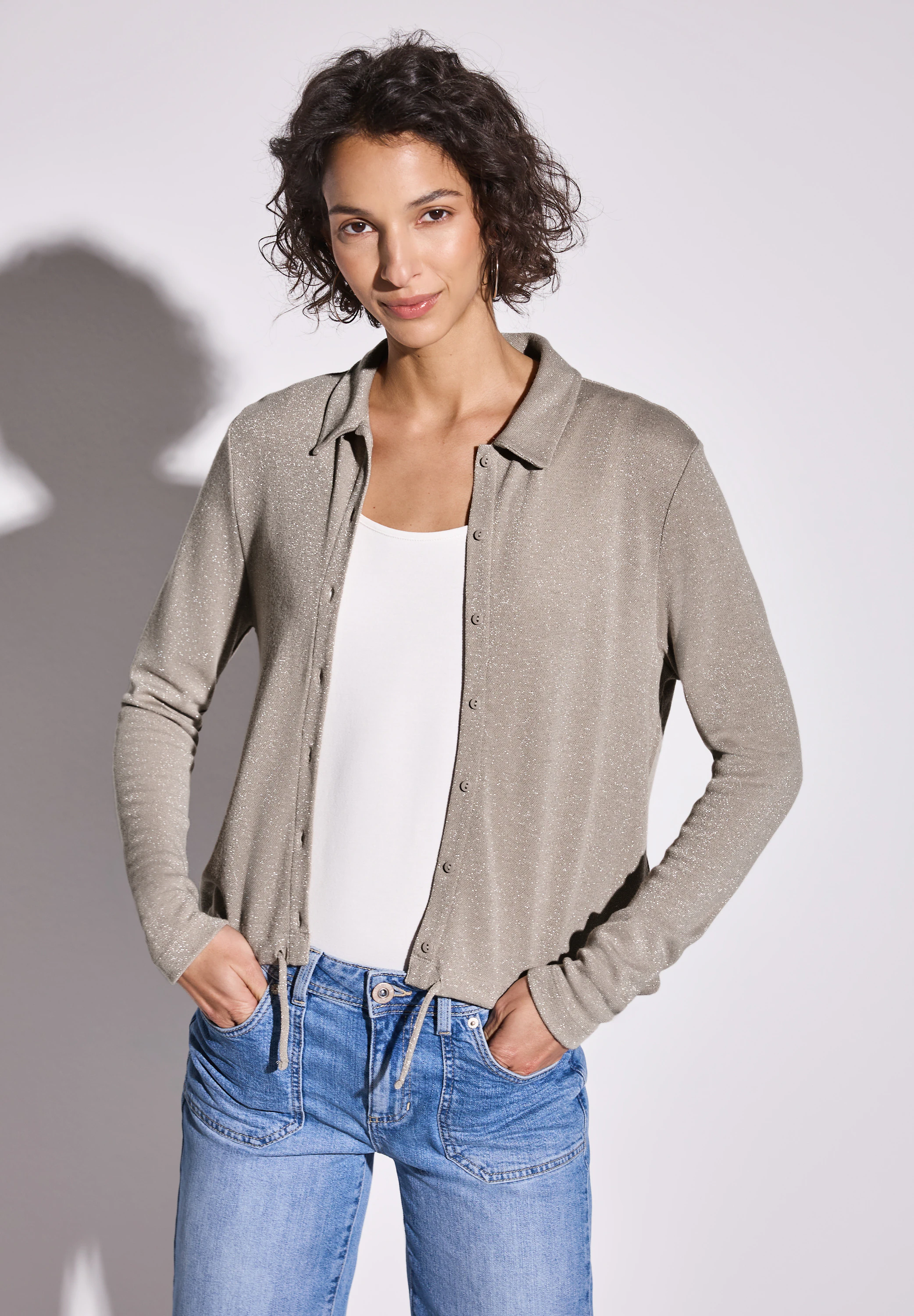 STREET ONE Cardigan, mit Tunnelzug am Saum günstig online kaufen
