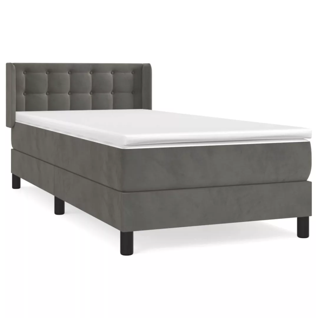 Vidaxl Boxspringbett Mit Matratze Dunkelgrau 80x200 Cm Samt günstig online kaufen