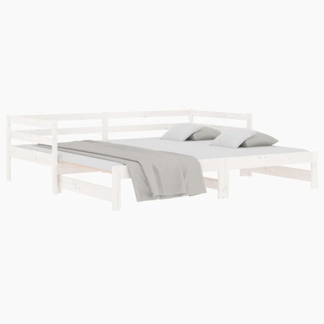 vidaXL Bett Tagesbett Ausziehbar Weiß 80x200 cm Massivholz Kiefer günstig online kaufen