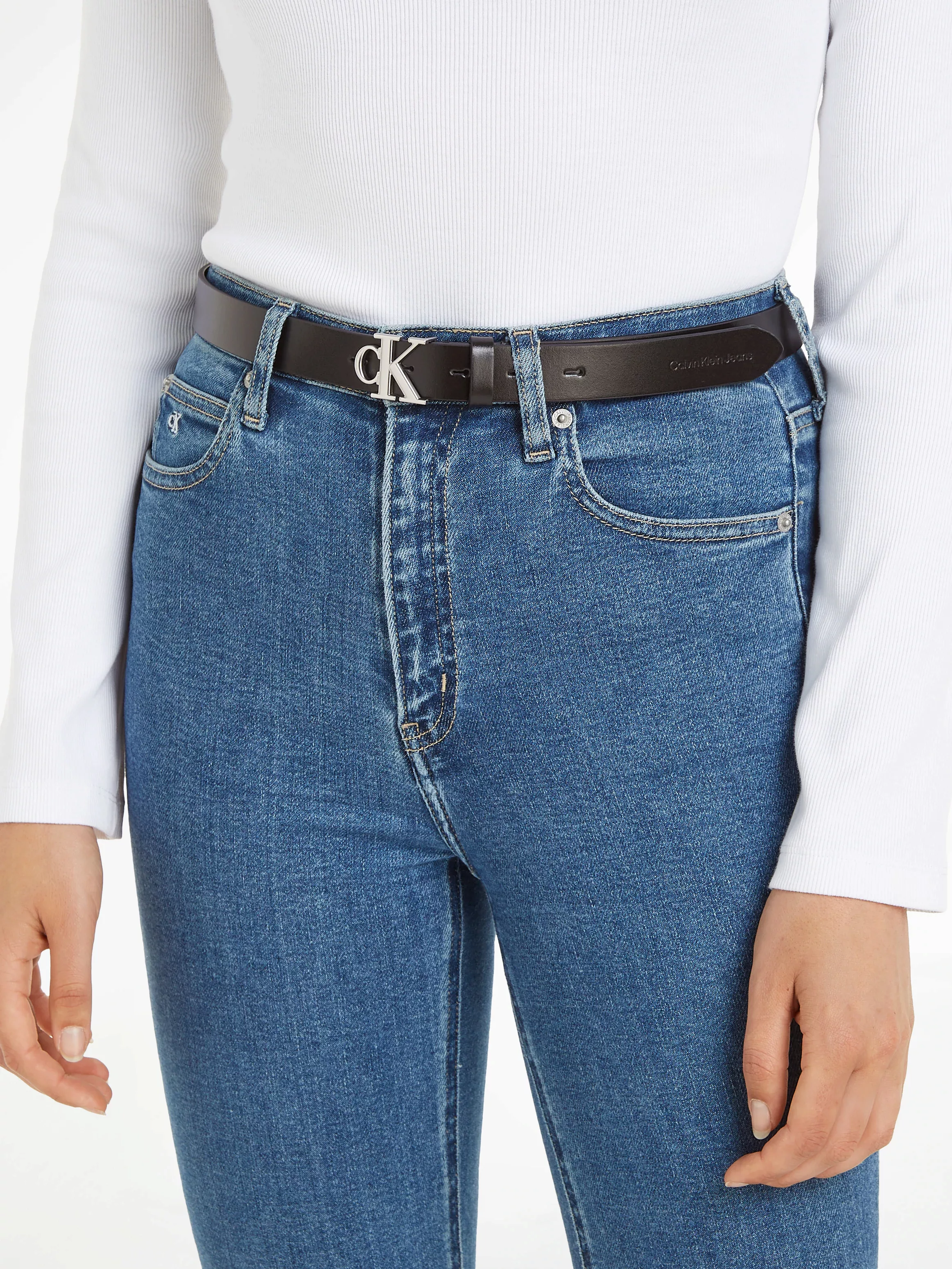 Calvin Klein Jeans Ledergürtel "ROUND MONO PLAQUE LTHR BELT 25MM" günstig online kaufen