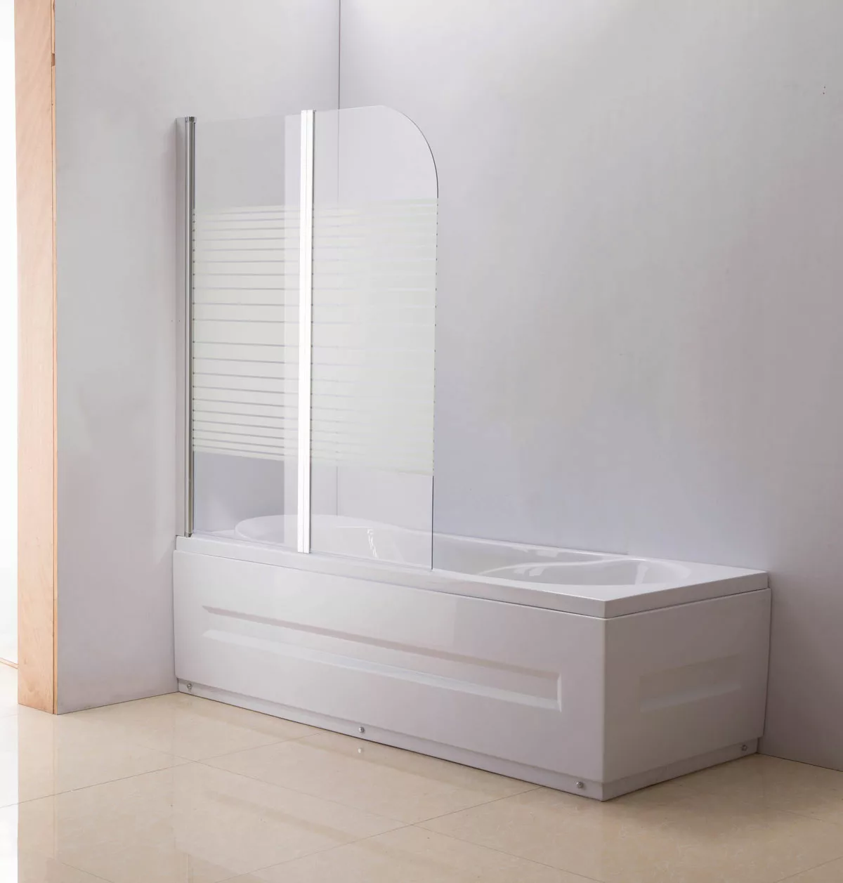 Duschabtrennung Badewanne, Links oder Rechts montierbar-klarglas/milchglas günstig online kaufen