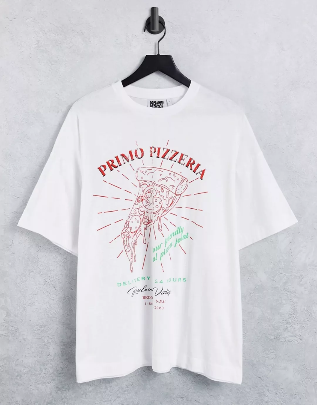 Reclaimed Vintage Inspired – Oversize-T-Shirt aus Bio-Baumwolle in Weiß mit günstig online kaufen