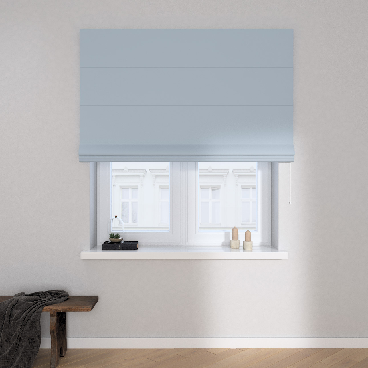 Dekoria Raffrollo Capri, blau-grau, 130 x 170 cm günstig online kaufen