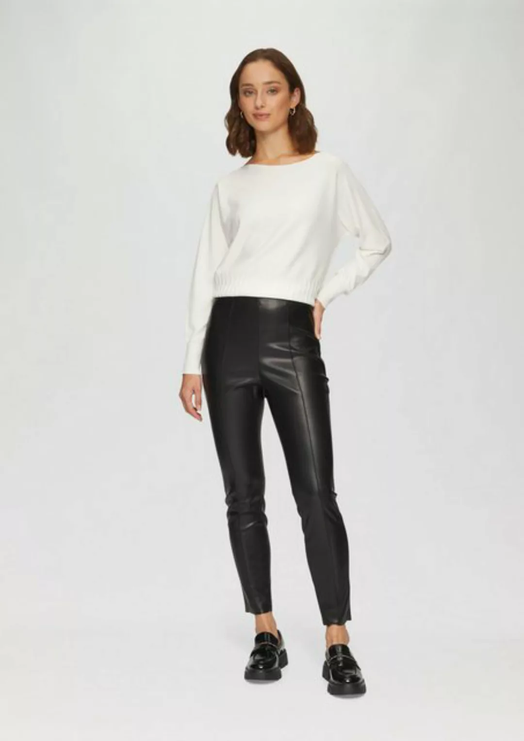 s.Oliver BLACK LABEL 7/8-Hose Extra Slim: Leggings aus Lederimitat Ziernaht günstig online kaufen