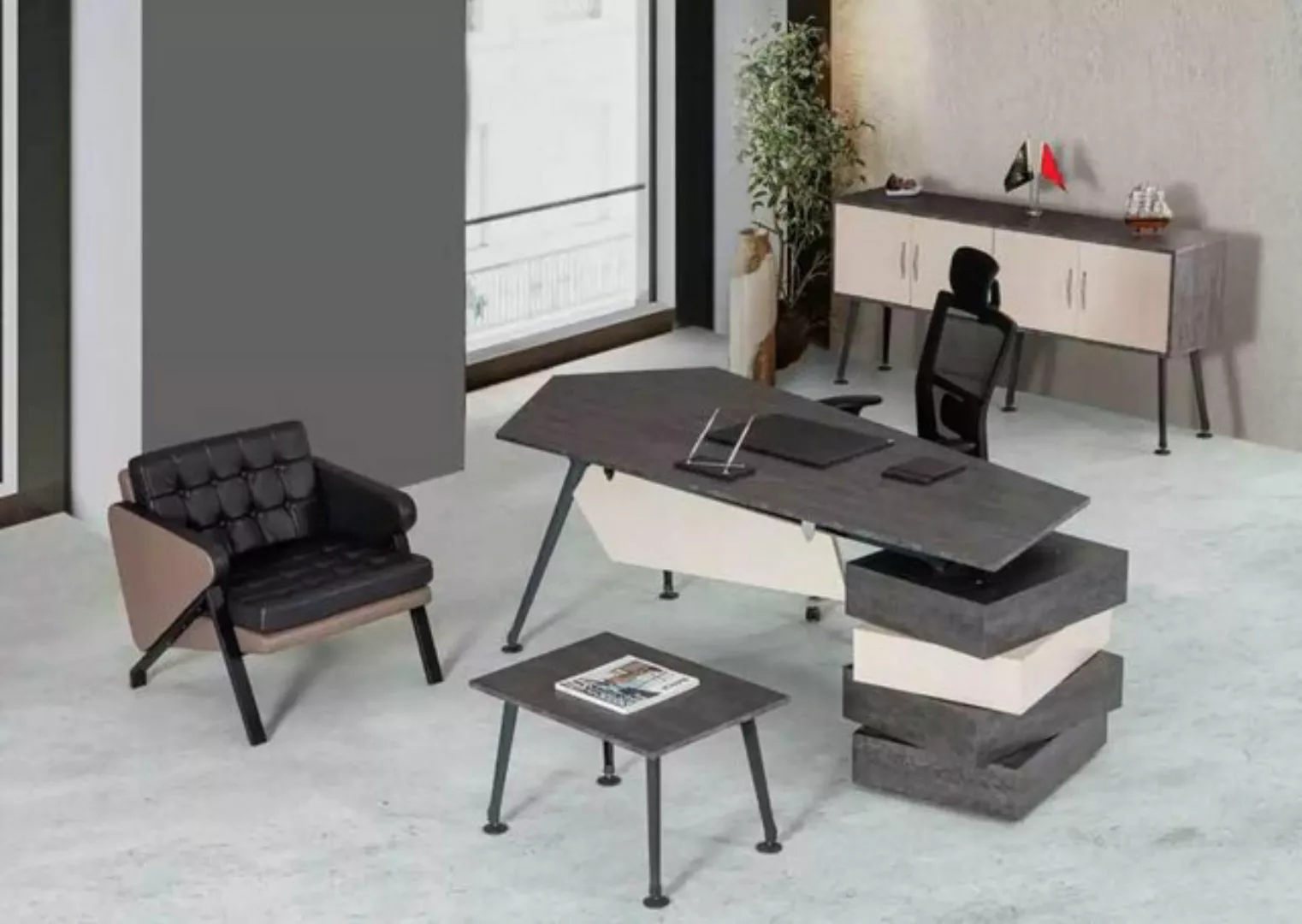 Xlmoebel Sofa Neu Büro-Set für Arbeitszimmer Komplett mit 3-teiliger, Herge günstig online kaufen