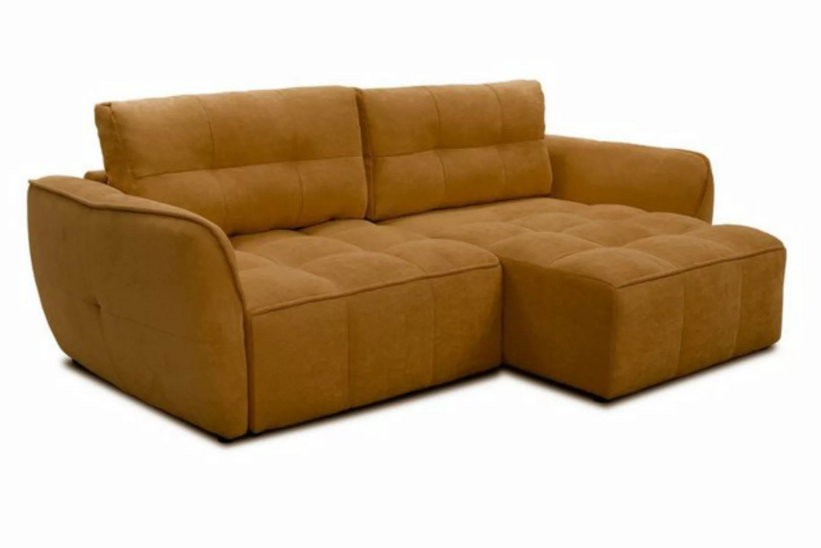 daslagerhaus living Big-Sofa Schlafsofa Berlin Stoff Senf günstig online kaufen