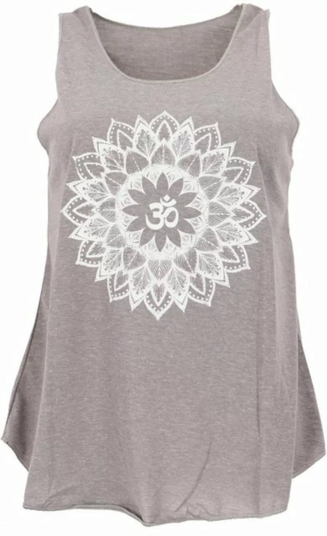 Guru-Shop T-Shirt Tanktop mit Ethnodruck, Mandala Yogatop - grau Festival, günstig online kaufen