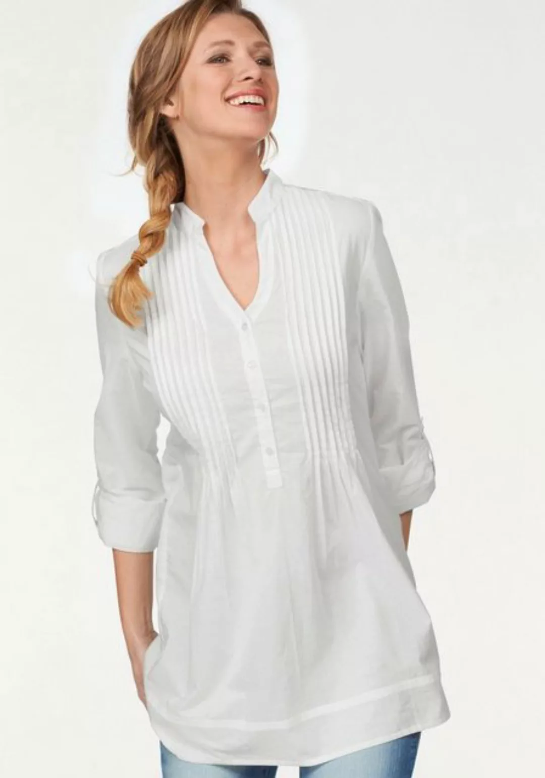 Aniston CASUAL Longbluse, mit dekorativer Biesenverarbeitung günstig online kaufen