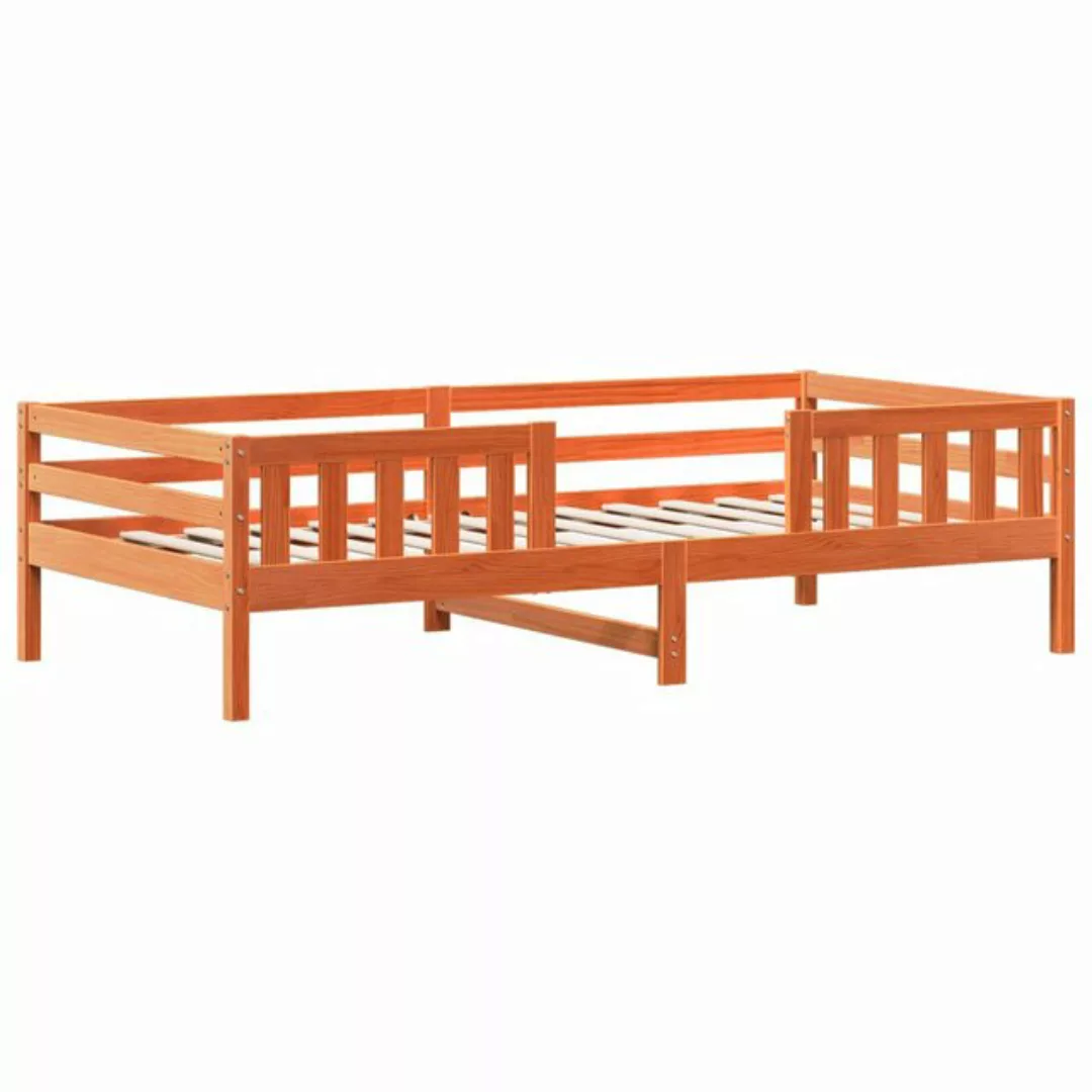 vidaXL Bett Massivholzbett Wachsbraun 90x190 cm Kiefer günstig online kaufen