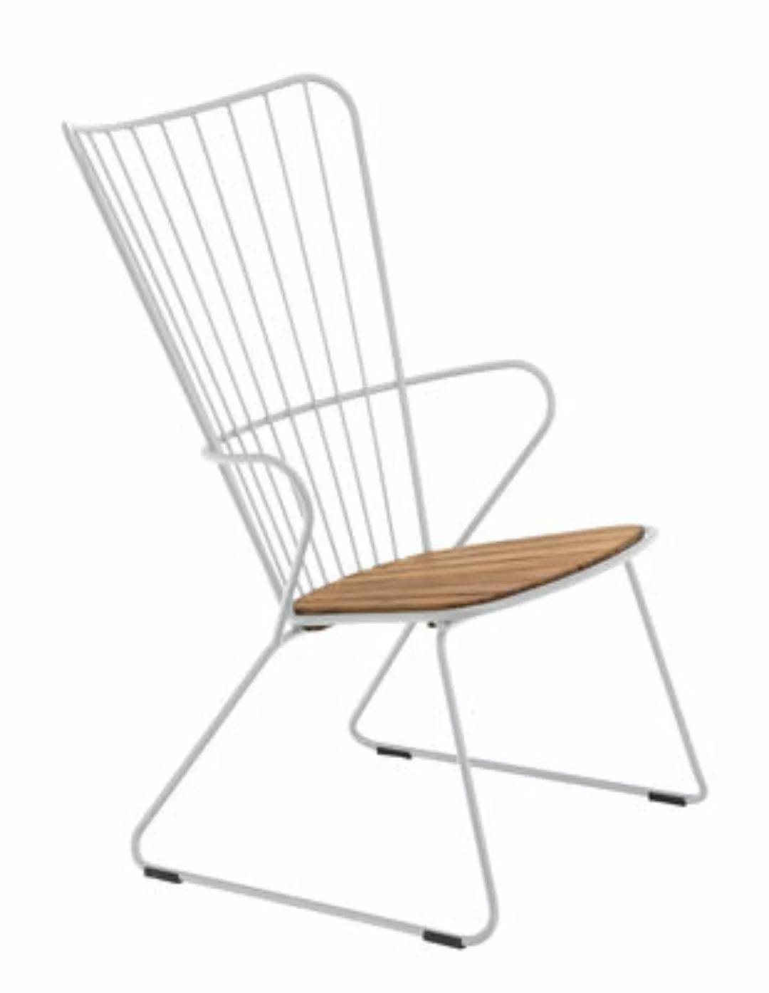 Lounge Sessel Paon metall beige holz natur / Metall & Bambus - Houe - Holz günstig online kaufen