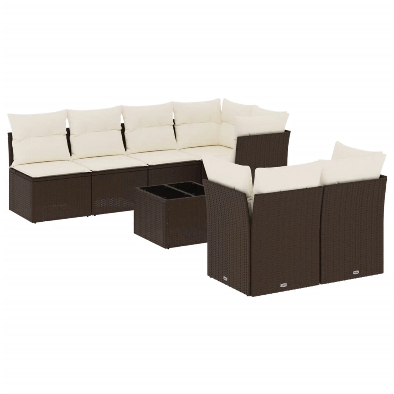vidaXL 8-Tlg Garten-Sofagarnitur mit Kissen Braun Poly Rattan 3217303 günstig online kaufen