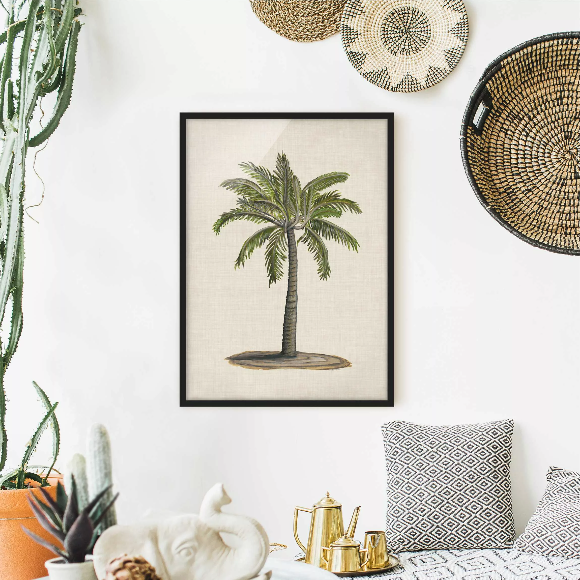 Bild mit Rahmen Blumen - Hochformat Britische Palmen I günstig online kaufen