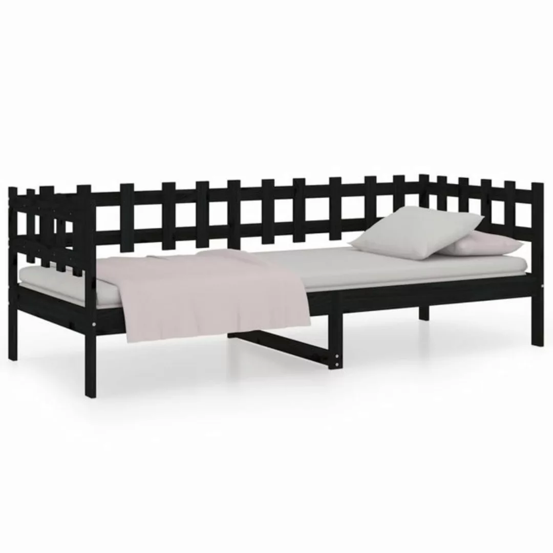 vidaXL Bett, Tagesbett Schwarz 90x200 cm Massivholz Kiefer günstig online kaufen