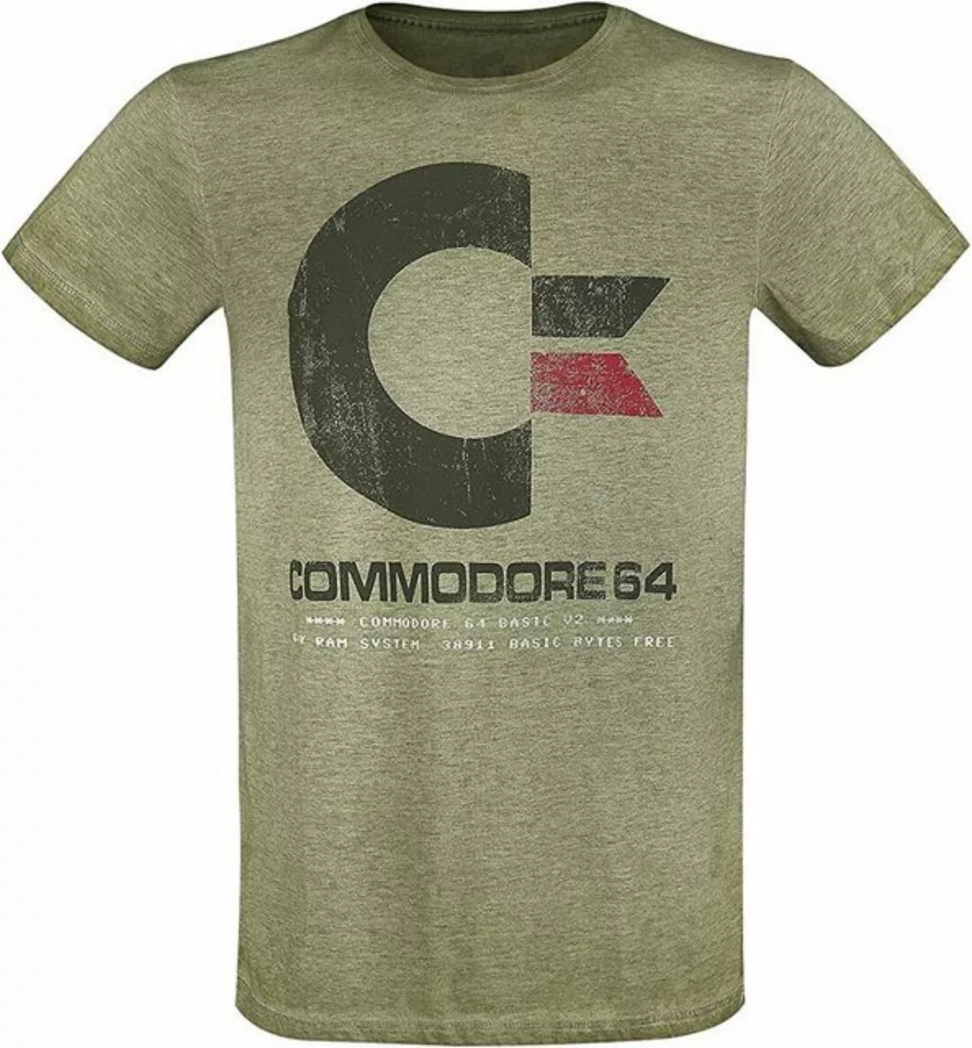 Bioworld Print-Shirt Commodore 64 C64 Logo - Vintage Männer T-Shirt grün me günstig online kaufen