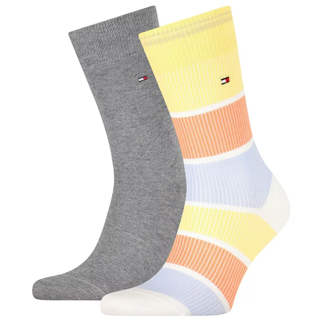 Tommy Hilfiger Rib Color Block Socken 2 Paare EU 43-46 Yellow günstig online kaufen
