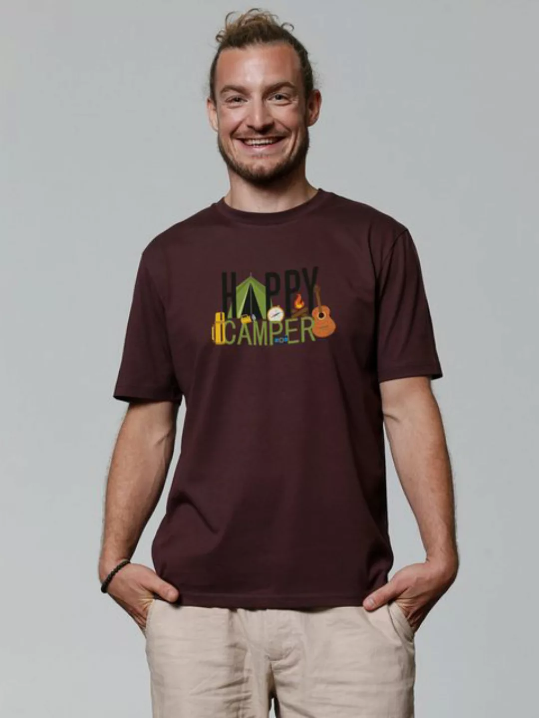 wat? Apparel Print-Shirt Happy Camper (1-tlg) günstig online kaufen