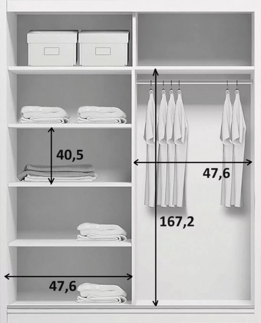 storez24 Kleiderschrank Simba 8 (100, 125, 150, 175, 200 und 230 cm breit) günstig online kaufen