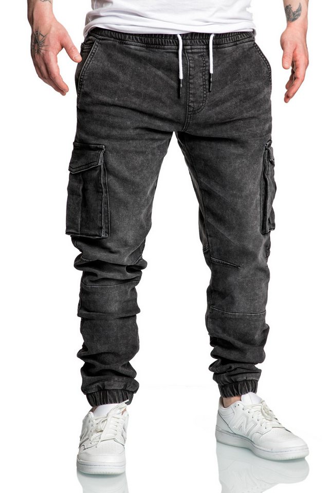 Amaci&Sons Cargojeans ALSIP Sweathose im Denim Look Herren Sweathose in Str günstig online kaufen