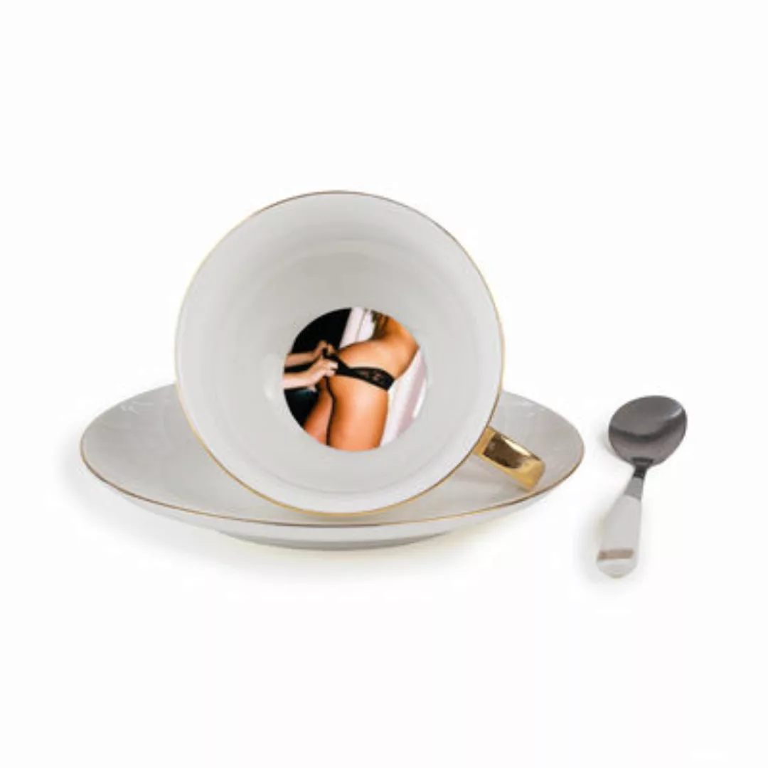Teetasse Guiltless - Pomona keramik weiß / Mit Untertasse & Löffel Erotisch günstig online kaufen