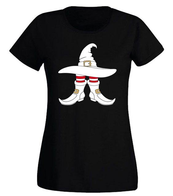 G-graphics T-Shirt Damen T-Shirt - Hexenhut & -stiefel mit trendigem Frontp günstig online kaufen
