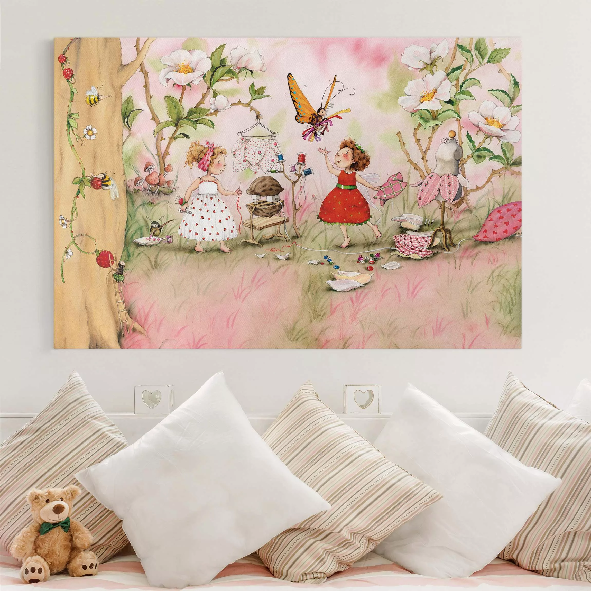 Leinwandbild Kinderzimmer - Querformat Erdbeerinchen Erdbeerfee - Schneider günstig online kaufen