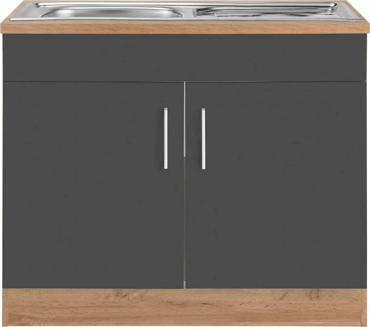 KOCHSTATION Spülenschrank "KS-Colmar", 100 cm, mit Metallgriff günstig online kaufen