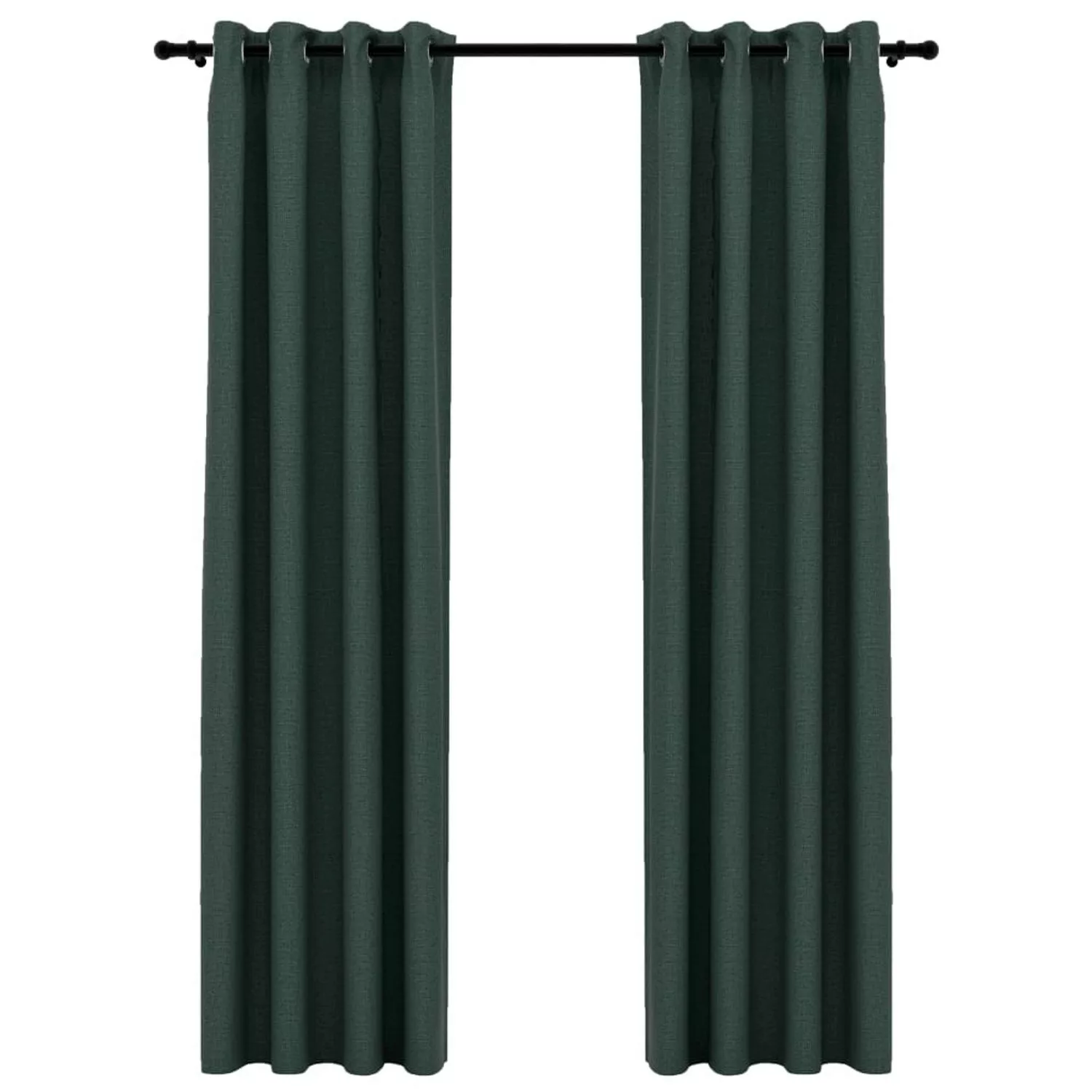 vidaXL Verdunkelungsvorhänge Ösen Leinenoptik 2 Stk Grün 140x225 cm günstig online kaufen