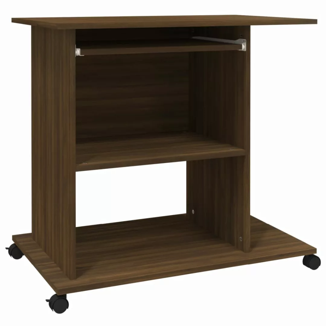 Vidaxl Schreibtisch Braun Eichen-optik 80x50x75 Cm Holzwerkstoff günstig online kaufen