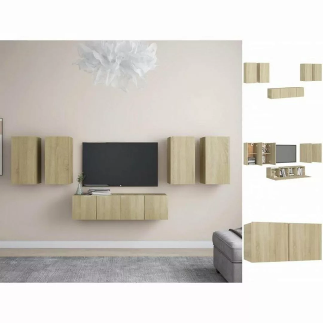 vidaXL Kleiderschrank 6-tlg TV-Schrank-Set Sonoma-Eiche Spanplatte günstig online kaufen