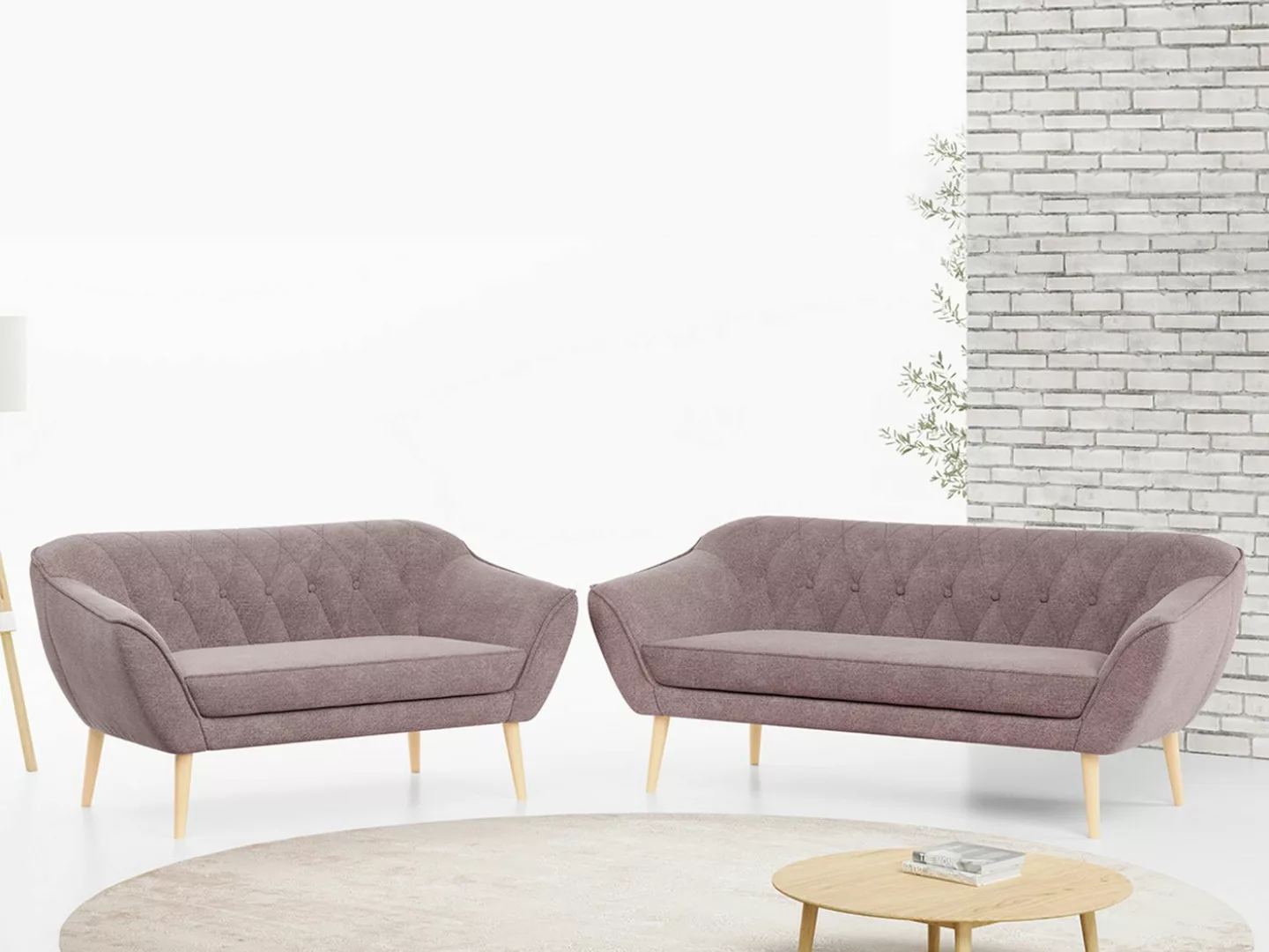 MKS MÖBEL Sofa PIRS 3 2, Skandinavischer Stil, Gesteppte Polsterung, Modern günstig online kaufen