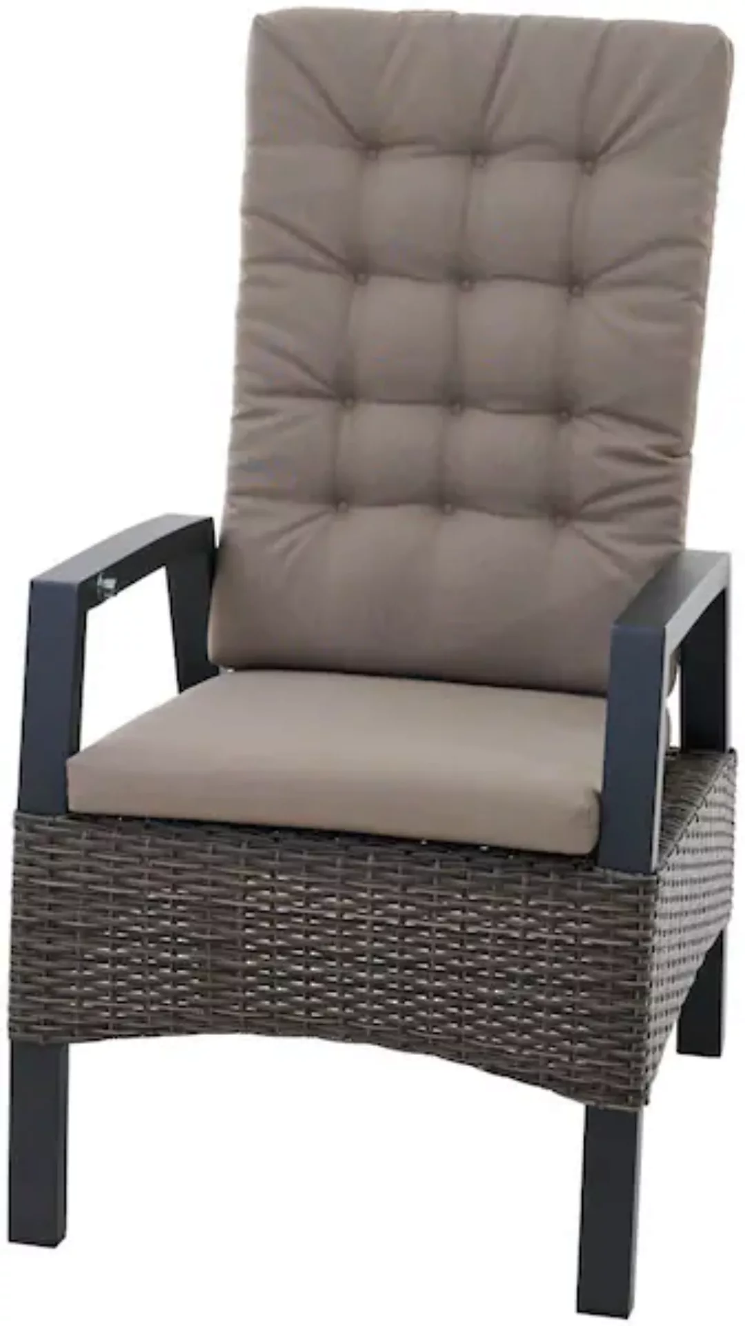 Siena Garden Gartensessel »»Taranto Move« charcoal-grey inkl. Kissen«, Rück günstig online kaufen