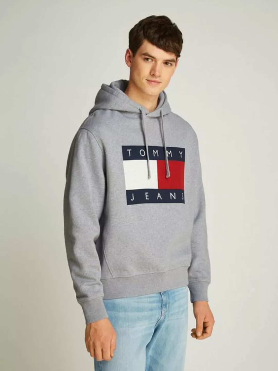 Tommy Jeans Hoodie TJM MELANGE FLAG HOODIE mit großem Logo günstig online kaufen