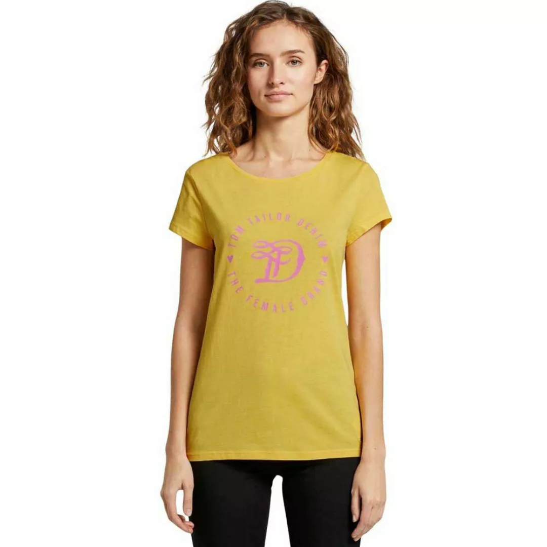 Tom Tailor Printed Kurzärmeliges T-shirt XS Golden Summer Yellow günstig online kaufen