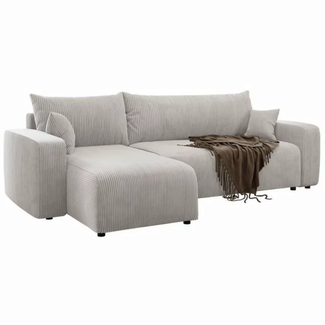 Selsey Ecksofa PIANONI, mit Schlaffunktion, Bettkasten und Cordbezug günstig online kaufen