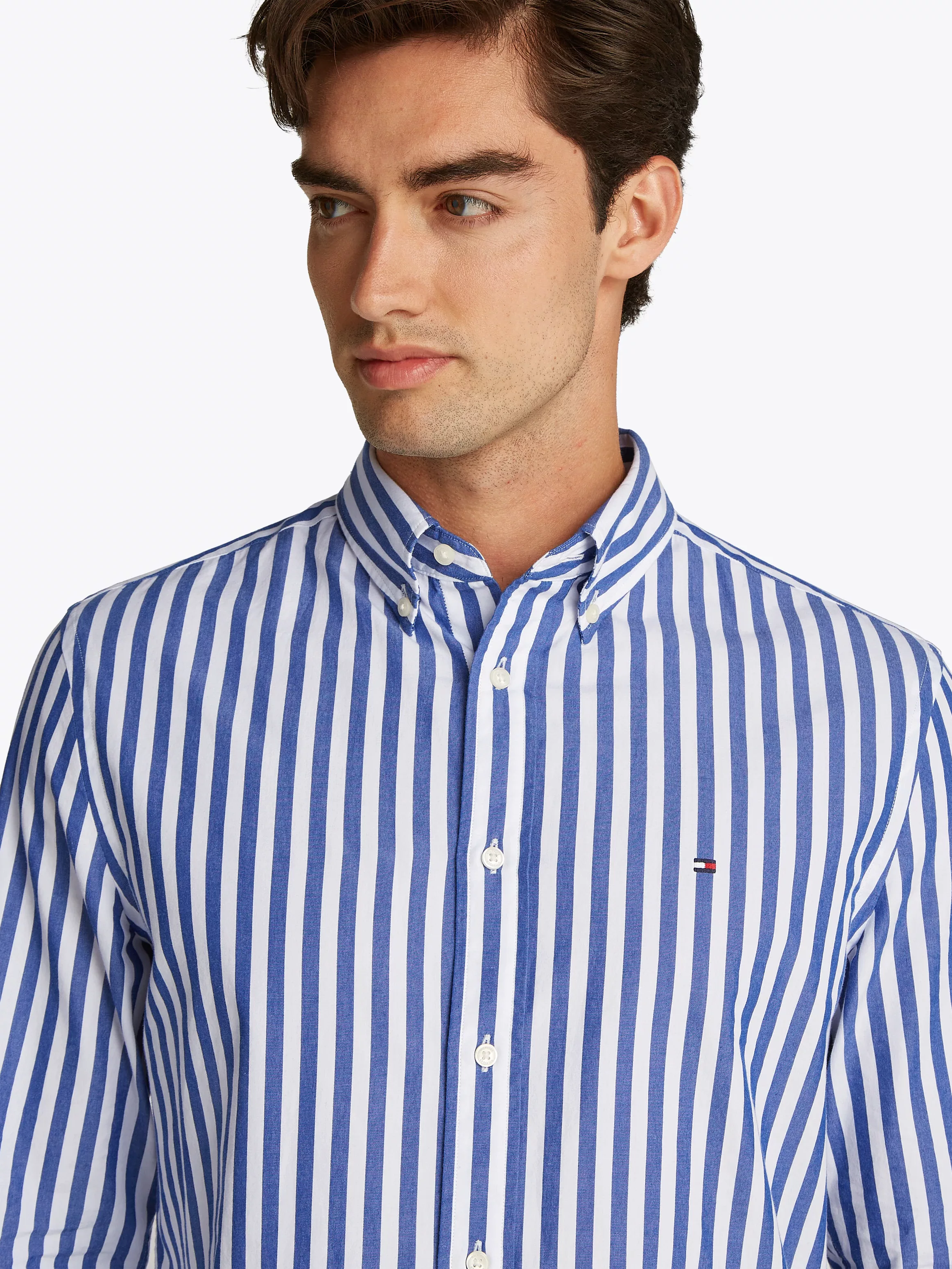 Tommy Hilfiger Langarmhemd "FLEX POPLIN BOLD STRIPE RF SHIRT", Mit Rundhals günstig online kaufen