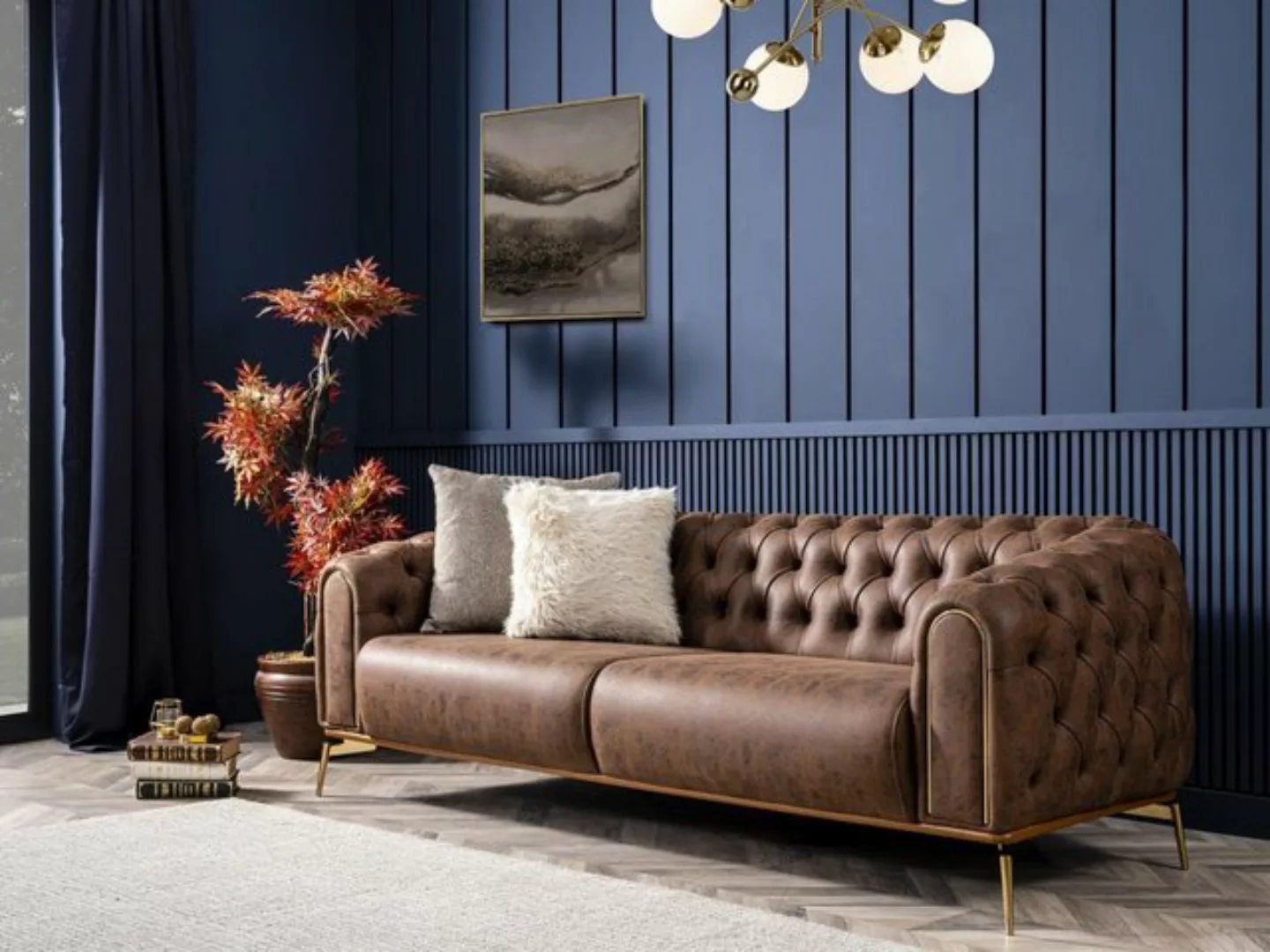 JVmoebel 3-Sitzer Chesterfield Sofa 3 Sitzer Couch Möbel Sofas Couchen Wohn günstig online kaufen