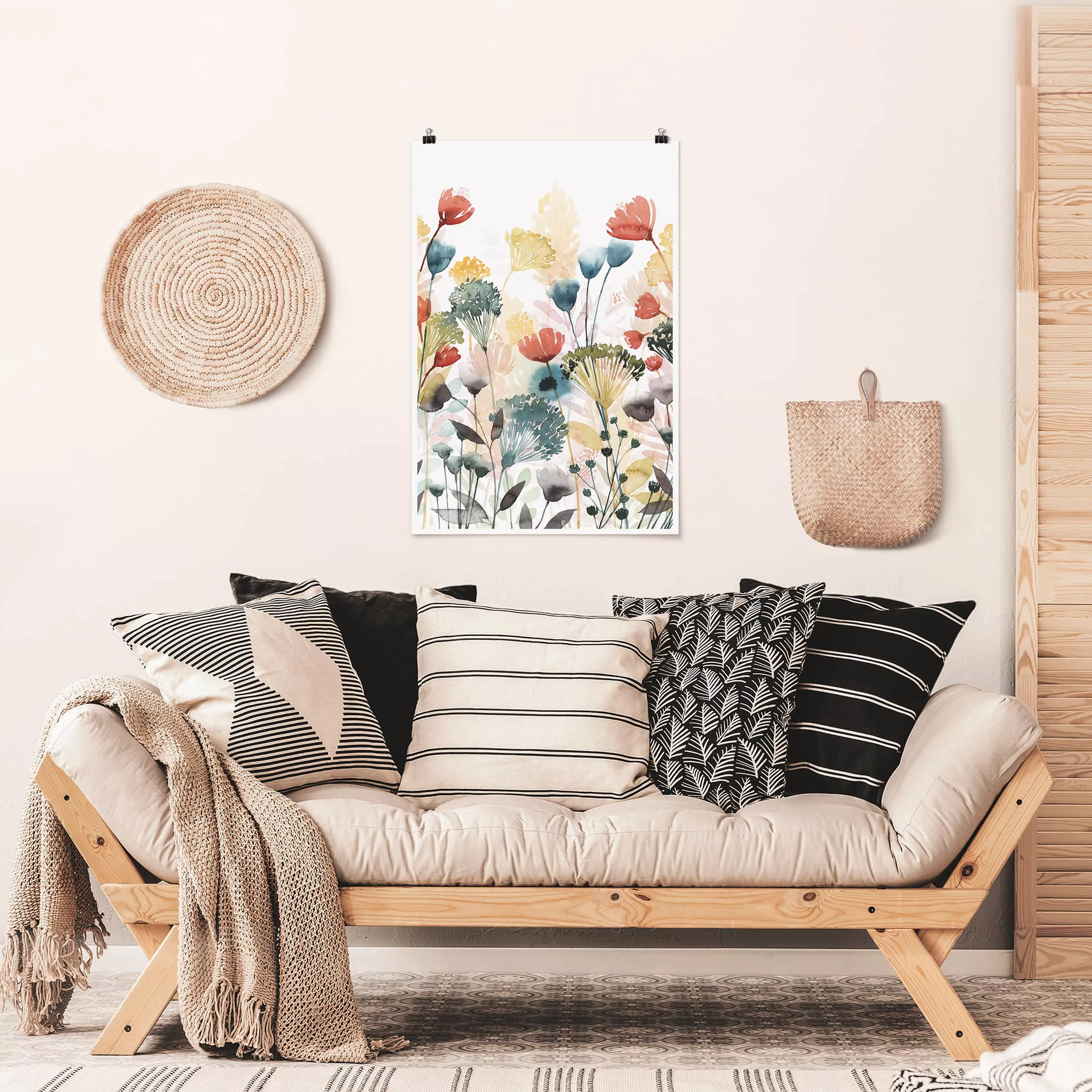 Poster Blumen - Hochformat Wildblumen im Sommer II günstig online kaufen