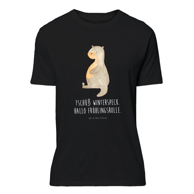 Mr. & Mrs. Panda T-Shirt Otter Bauch - Schwarz - Geschenk, Frauen, Tshirt, günstig online kaufen