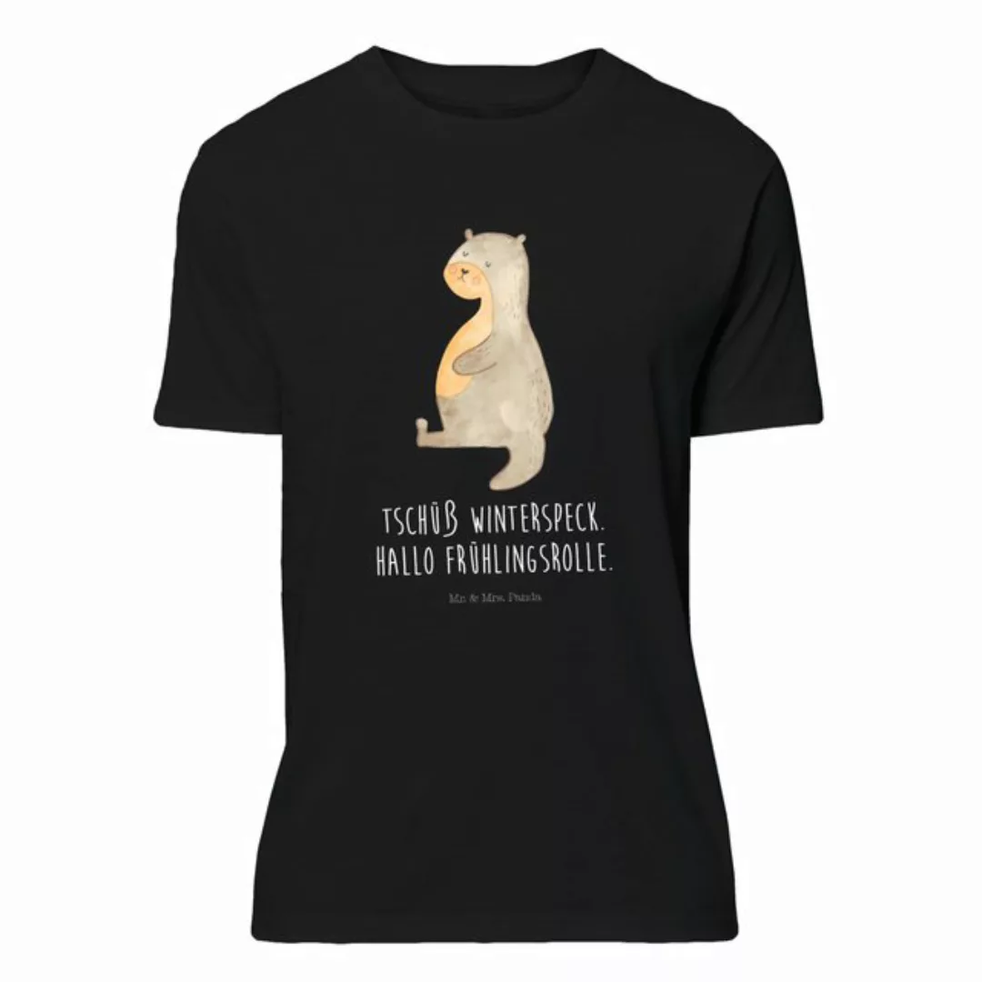 Mr. & Mrs. Panda T-Shirt Otter Bauch - Schwarz - Geschenk, Frauen, Tshirt, günstig online kaufen