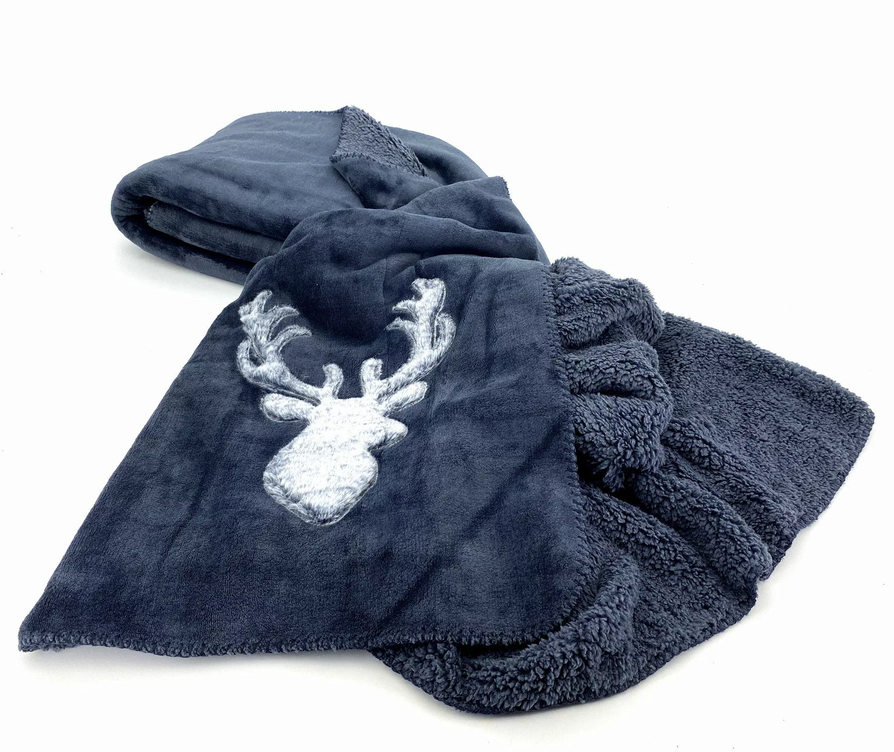 Wohndecke Kuscheldecke Hirsch Fell-Imitat Sofadecke Landhaus, günstig online kaufen