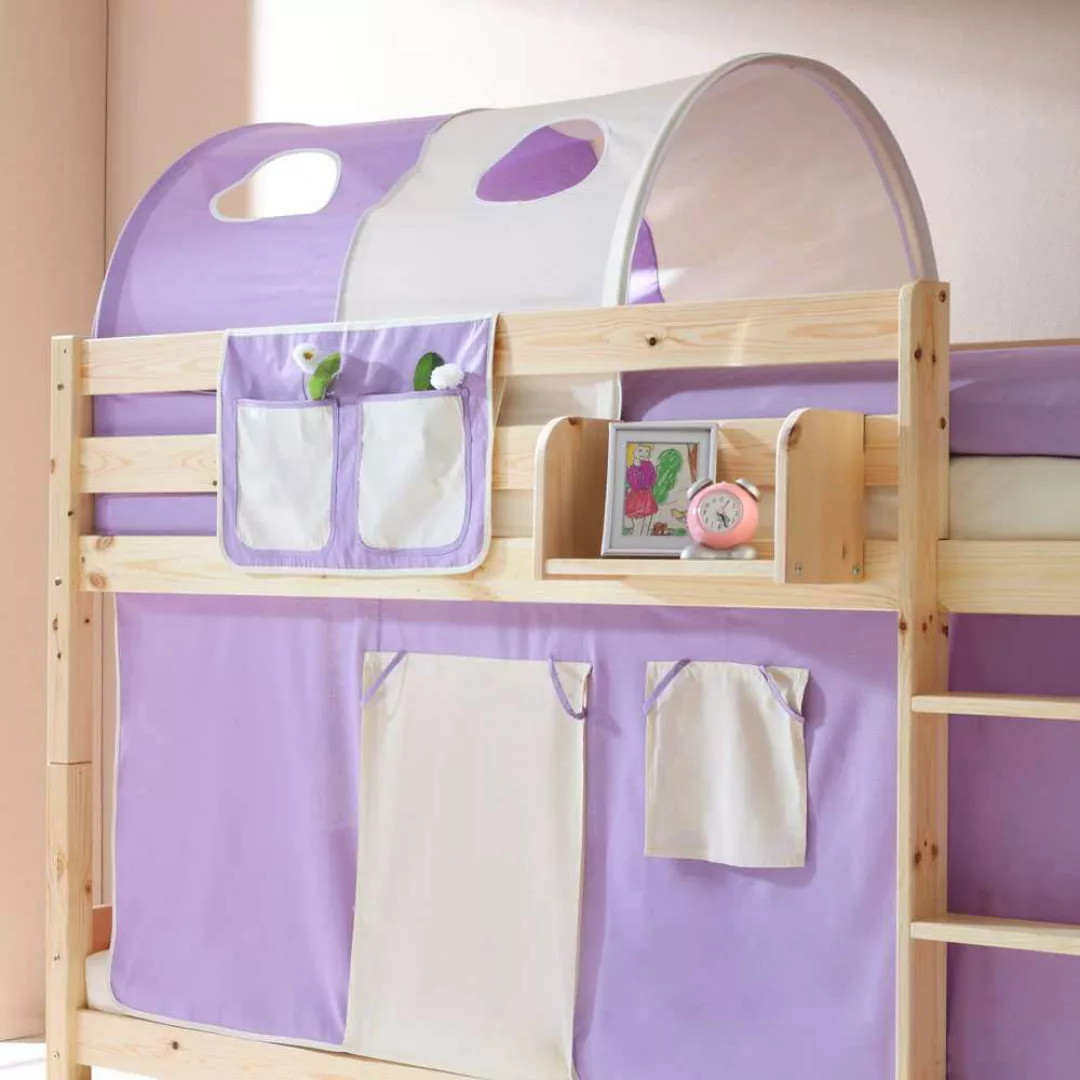 Kinderetagenbett in Kieferfarben Vorhang Set günstig online kaufen