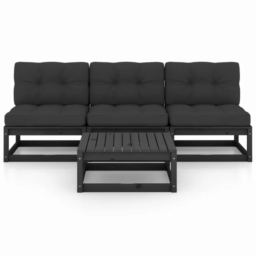 4-tlg. Garten-lounge-set Mit Kissen Kiefer Massivholz günstig online kaufen