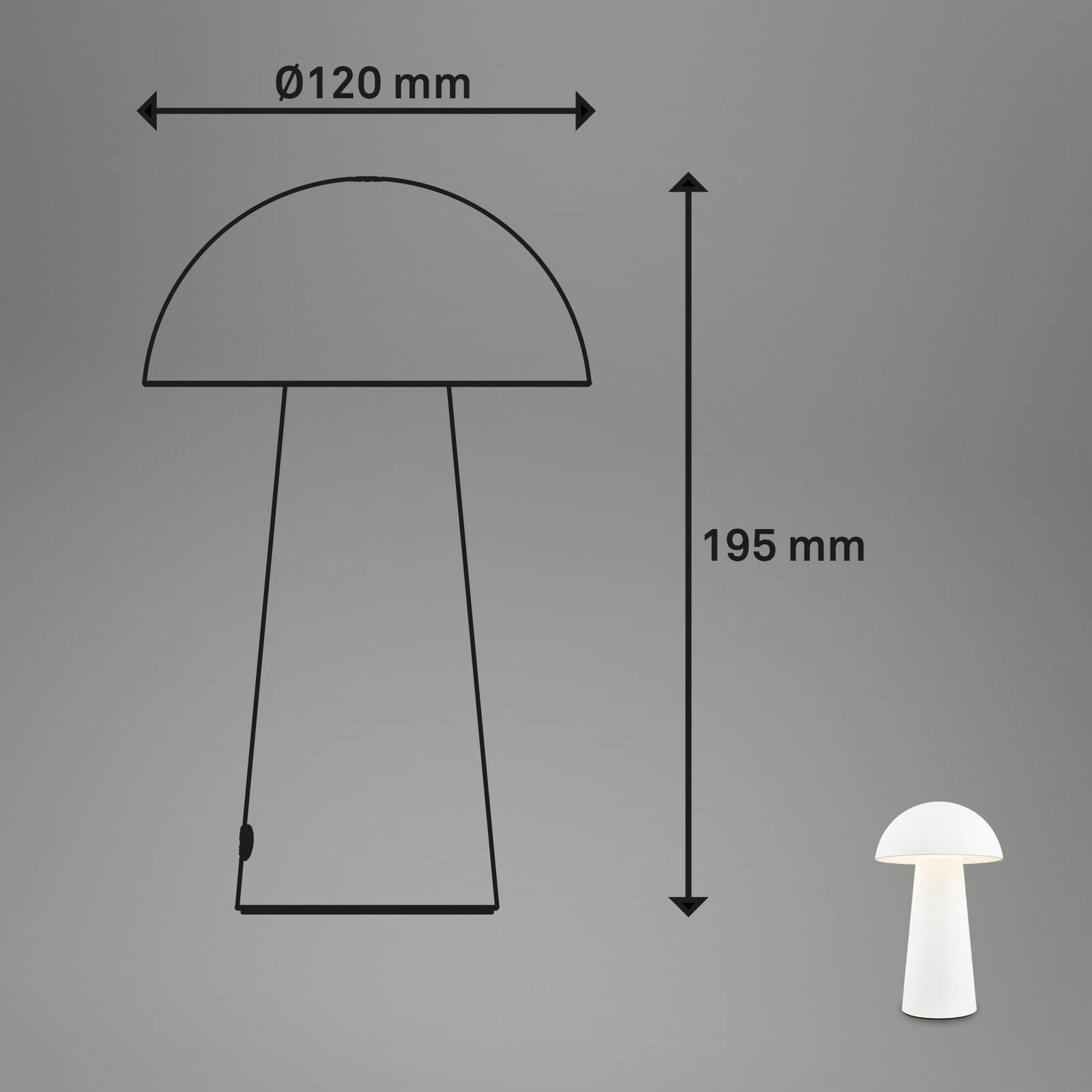 LED-Akku-Tischleuchte Fungo Mini, weiß, Touch, Kunststoff günstig online kaufen