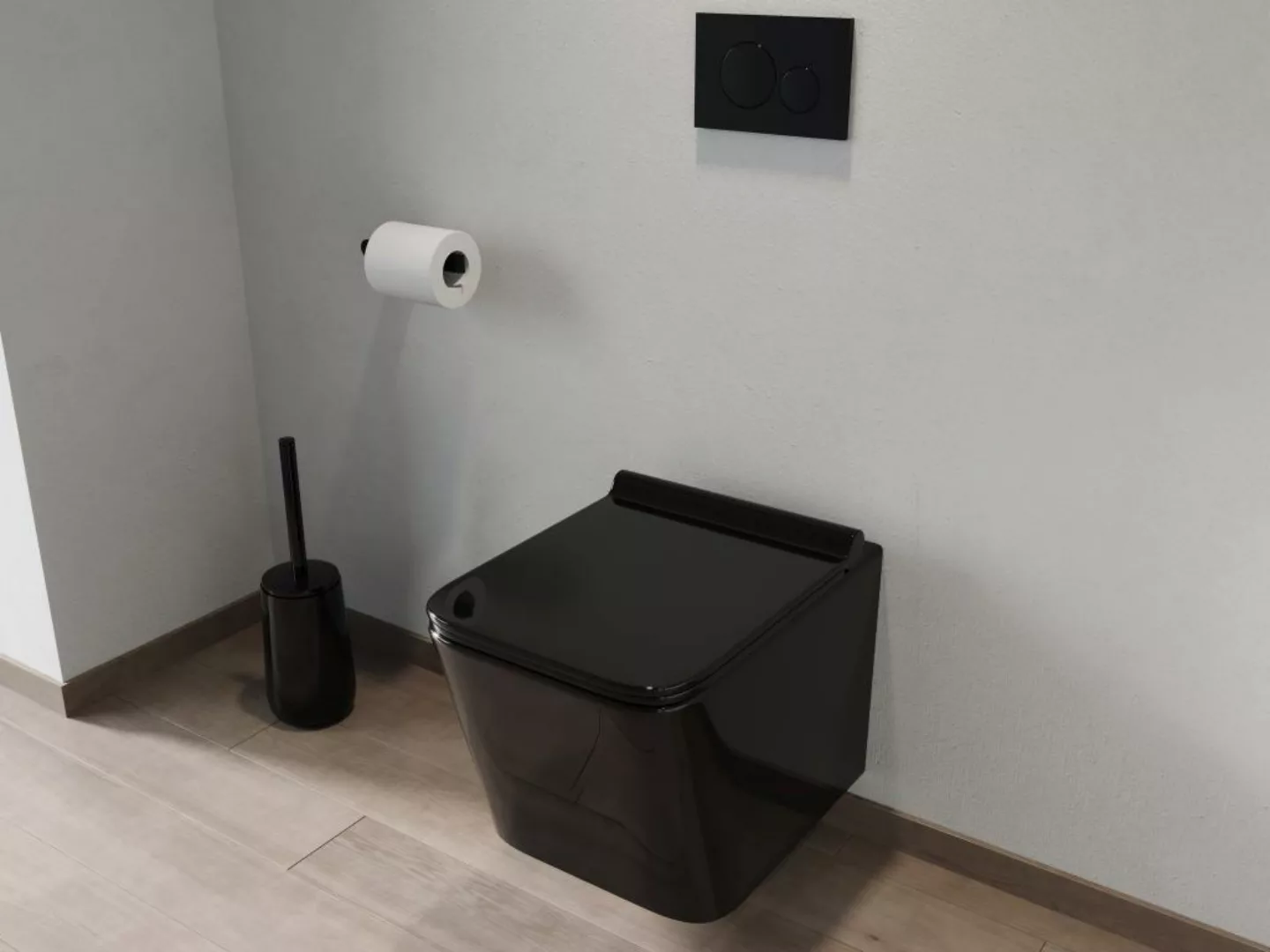 Wand-WC aus Keramik ohne Flansch - Schwarz matt - CLEMONA günstig online kaufen