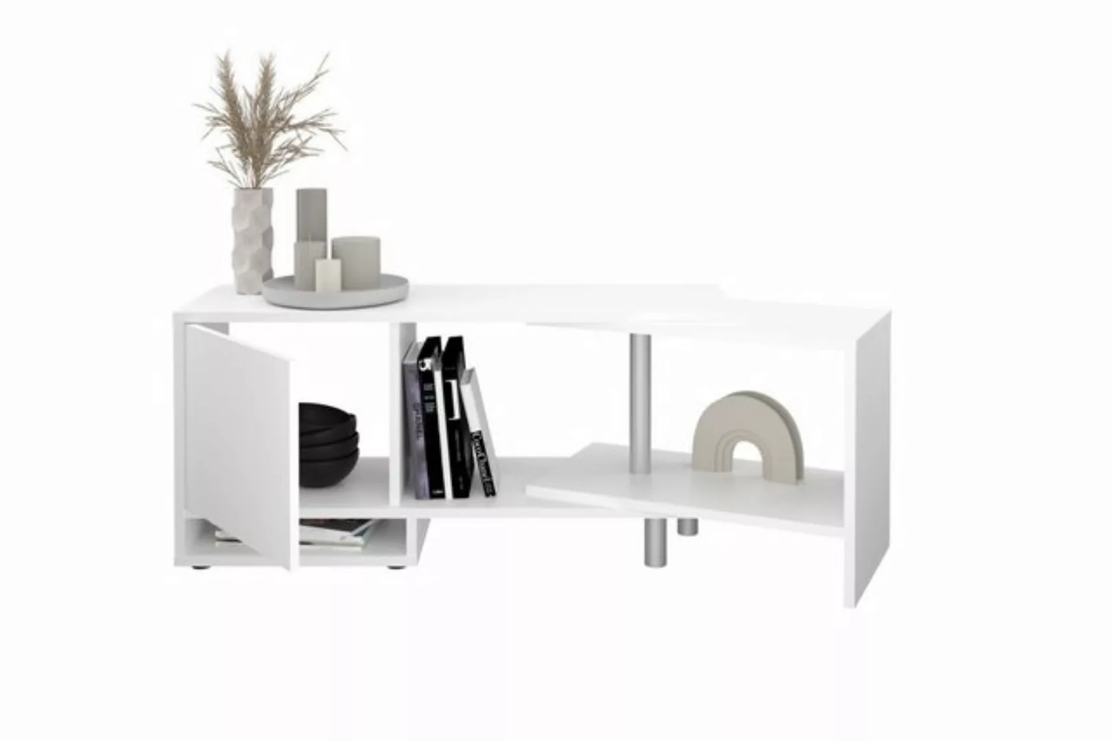 FMD Möbel TV-Schrank in weiß - 127x46,5x33cm (BxHxT) günstig online kaufen