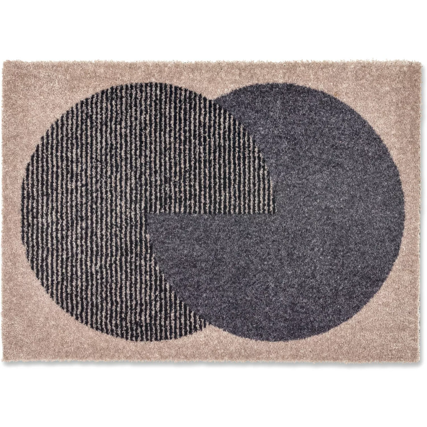Manhattan Fußmatte Circle beige-anthrazit 67x100 cm günstig online kaufen