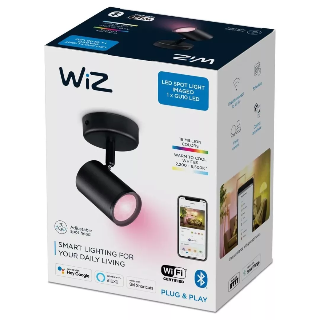 WiZ Imageo LED-Spot 1-flg. RGB, schwarz günstig online kaufen