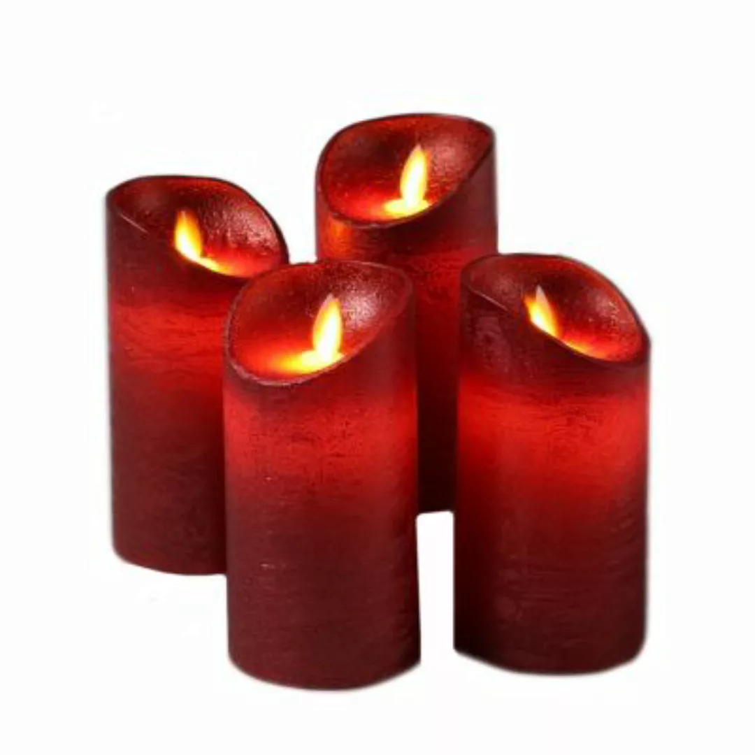 MARELIDA LED Kerzenset Echtwachs 4 Größen 4er Set rot günstig online kaufen